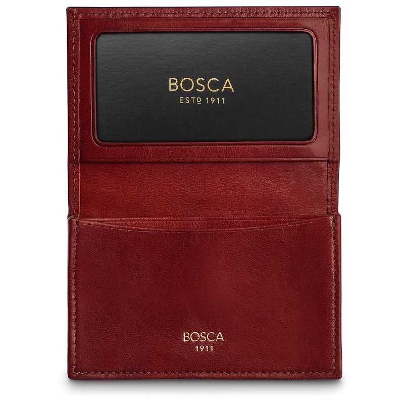 Bosca Men's Wallet, Old Leather Full Gusset 2-Pocket Card Case Wallet with I.D. Window, Dark Brown - Image 4
